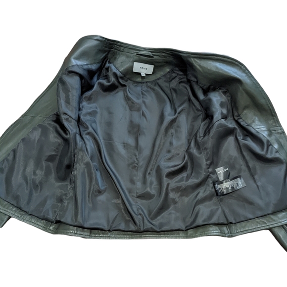 Reiss Rivington collarless leather jacket - Picture 3 of 15